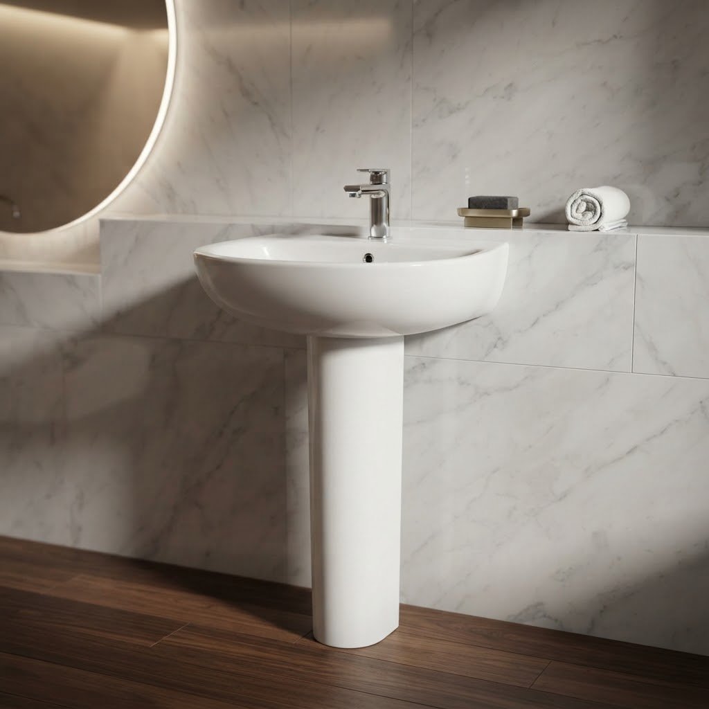 PORTA HD11 Washbasin with Full Pedestal - Image 2
