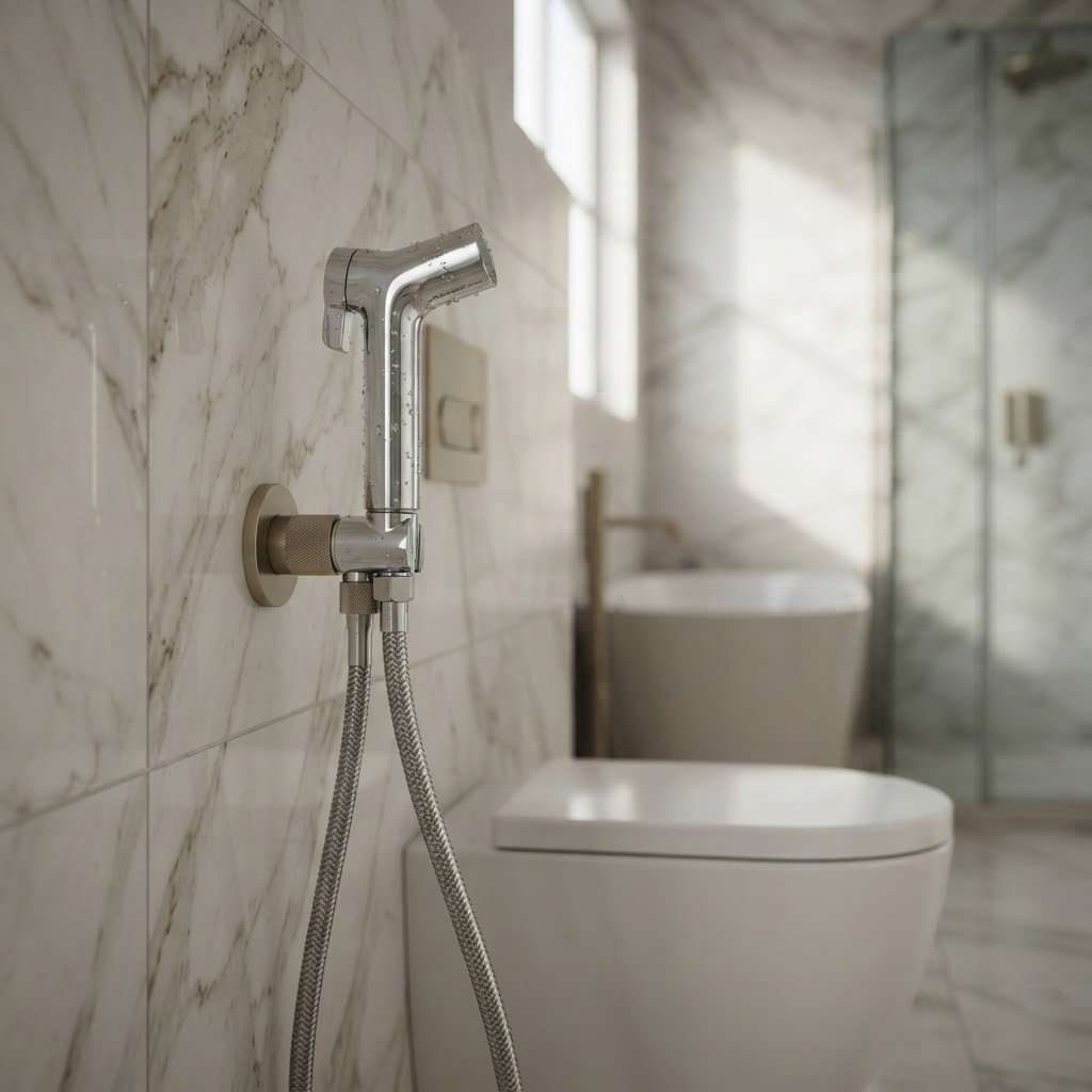 PORTA HD222 Toilet Shower Set with Flexible Hose & Holder – Chrome - Image 2