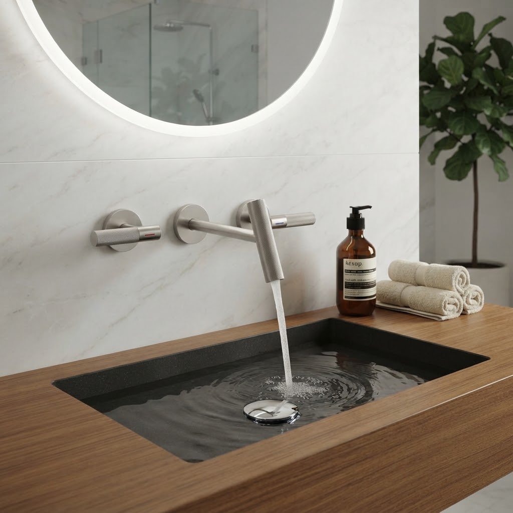 PORTA HDA401 Concealed Wall Mounted Basin Mixer – Polished Chrome - Image 2