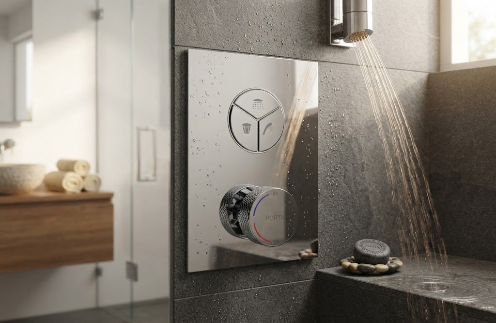 PORTA HDA454YR-B Concealed Shower & Basin Mixer Body with Square Plate - Image 2