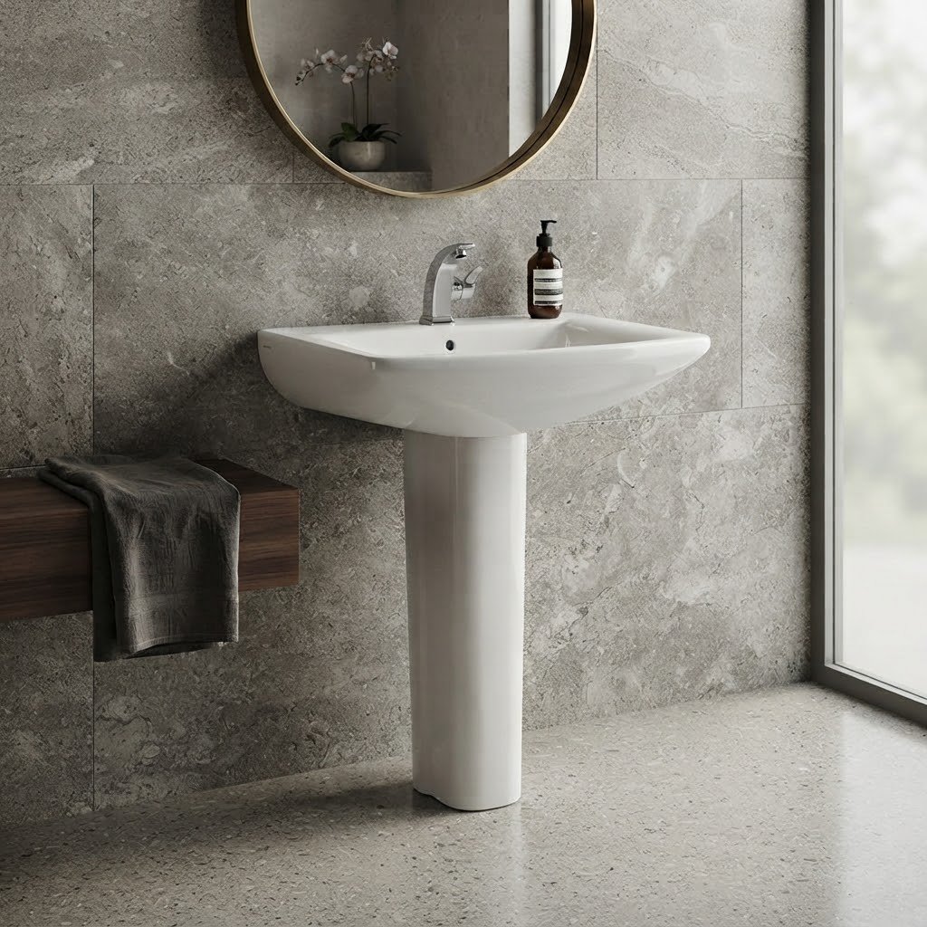PORTA HDLP201A Washbasin with Full Pedestal - Image 2
