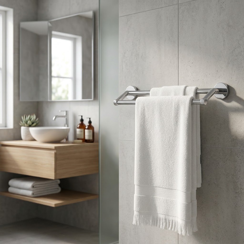 PORTA JM12 Double Towel Bar – 600 mm Chrome - Image 2