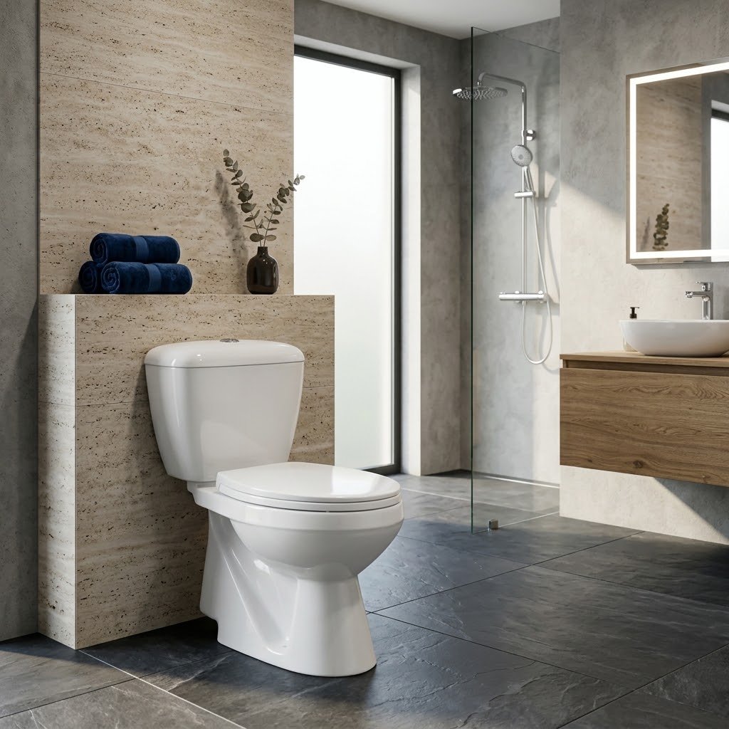 MARACHI MB52 Two Piece Close-Coupled Toilet – White / Ivory - Image 2