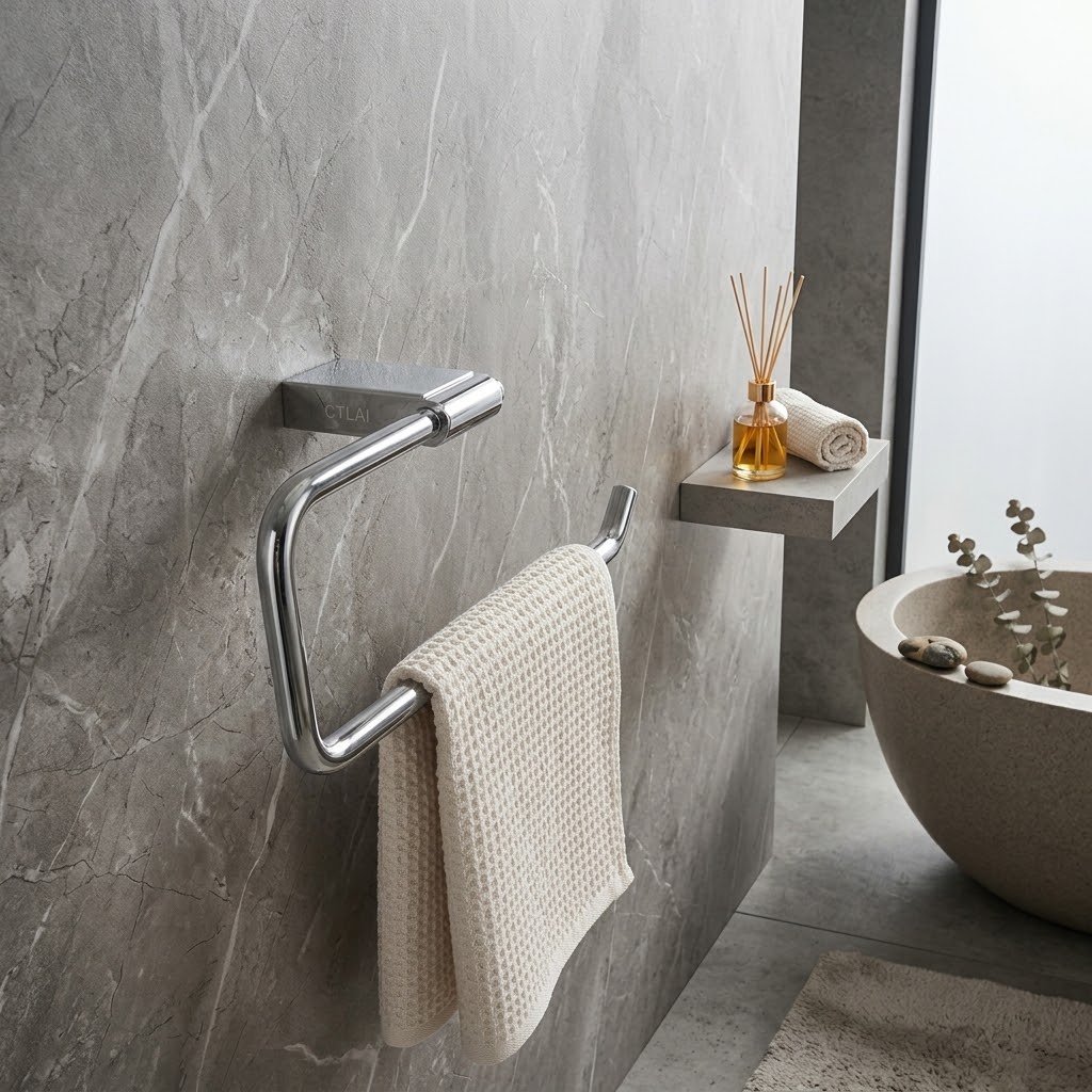 PORTA MT22 Towel Ring – Chrome - Image 2