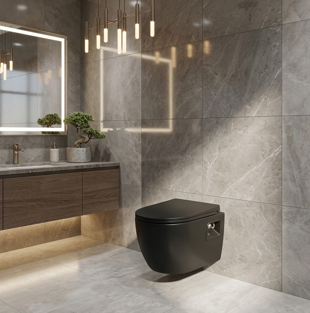 MARACHI NWMB 2003 Wall Hung Toilet – Matt Black - Image 2