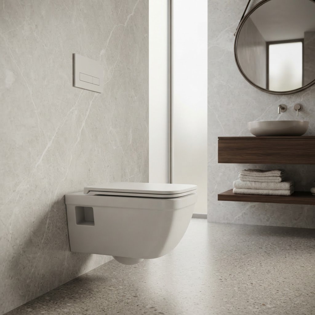 Tornado Wall-Hung Toilet with Hydraulic Seat Cover With Hole – PT-MHT-00827-WH - Image 2