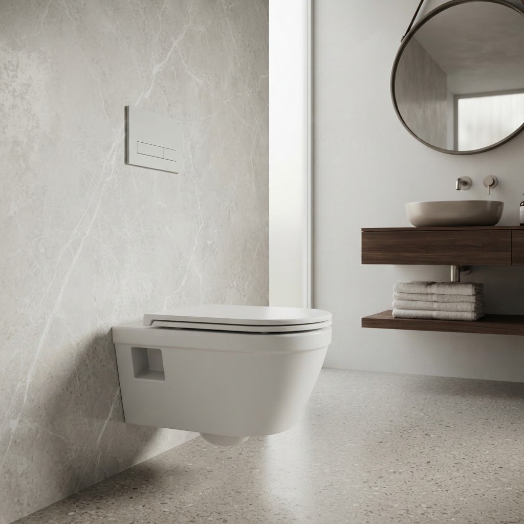Tornado Wall-Hung Toilet with Hydraulic Seat Cover With Hole – PT-MHT-00828-WH - Image 2